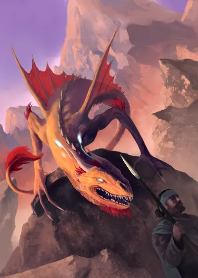 DiceWar-Illustration: Feuerbasilisk